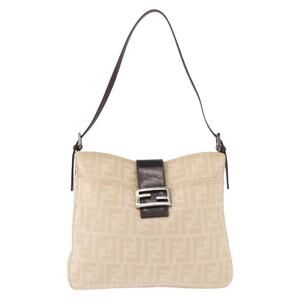 Fendi Zucca Mamma Baguette Shoulder Bag Beige